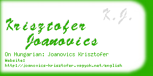 krisztofer joanovics business card